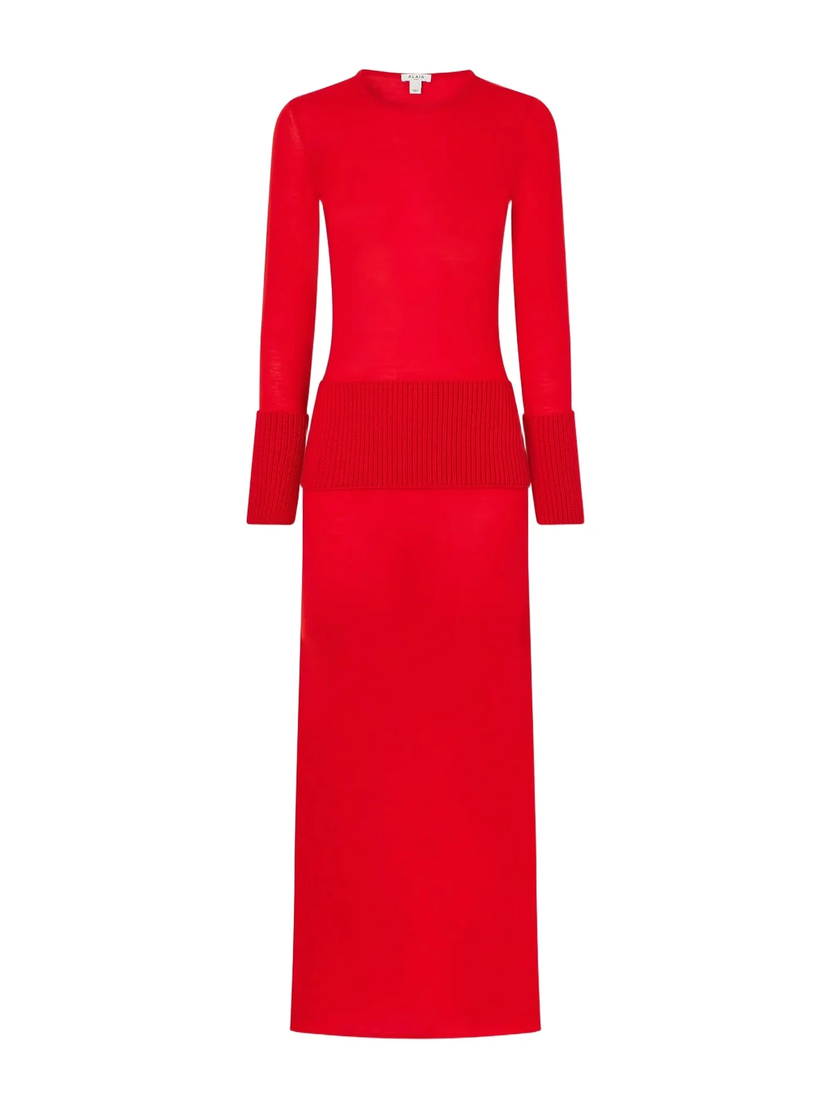 Ribbed Wool Midi Dress