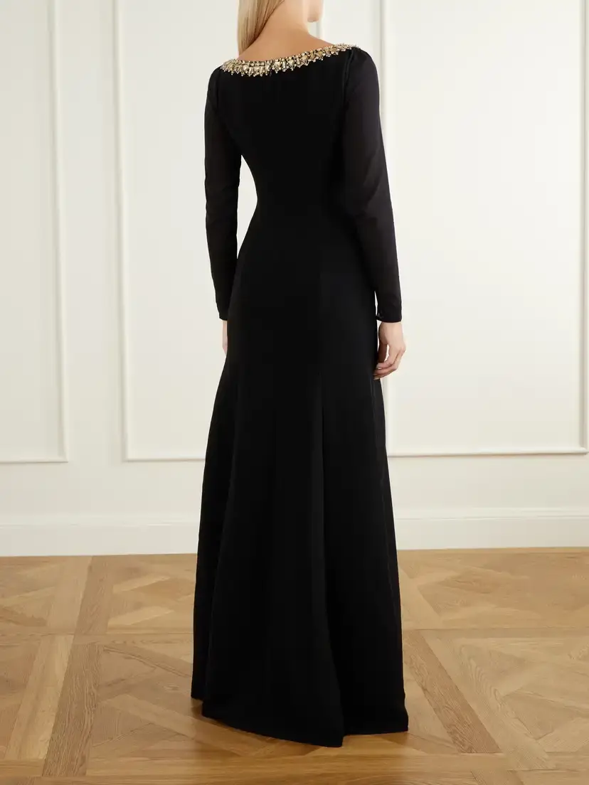 Jenny Packham Jamilia Crystal-embellished Crepe Gown | Thumbnail 3 Jenny Packham Jamilia Crystal-embellished Crepe Gown | Thumbnail 3