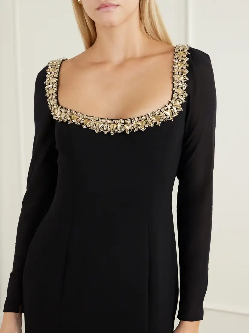 Jenny Packham Jamilia Crystal-embellished Crepe Gown | Thumbnail 4 Jenny Packham Jamilia Crystal-embellished Crepe Gown | Thumbnail 4