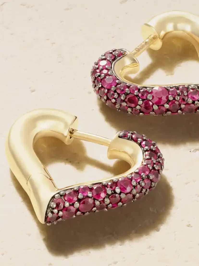 Lucy Delius Baby Chubby Love 14-karat Gold Ruby Earrings | Thumbnail 3