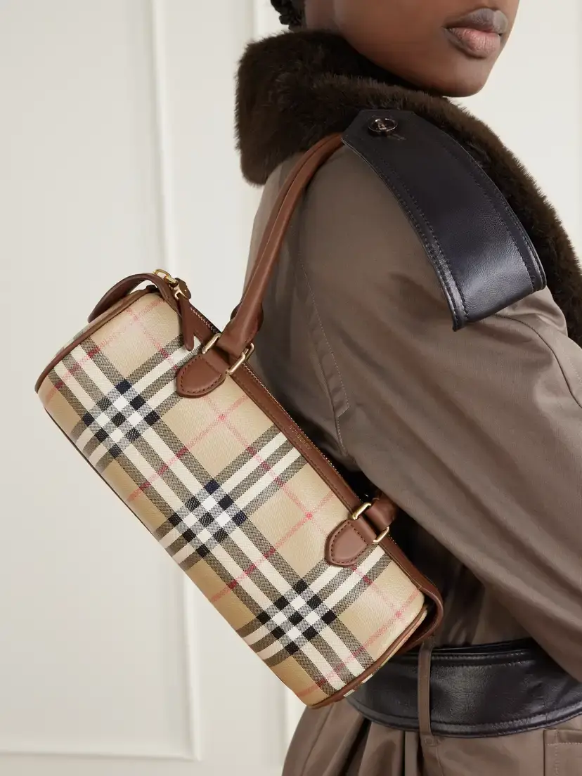 Burberry Barrel Mini Checked Coated-canvas Shoulder Bag | Thumbnail 2 Burberry Barrel Mini Checked Coated-canvas Shoulder Bag | Thumbnail 2