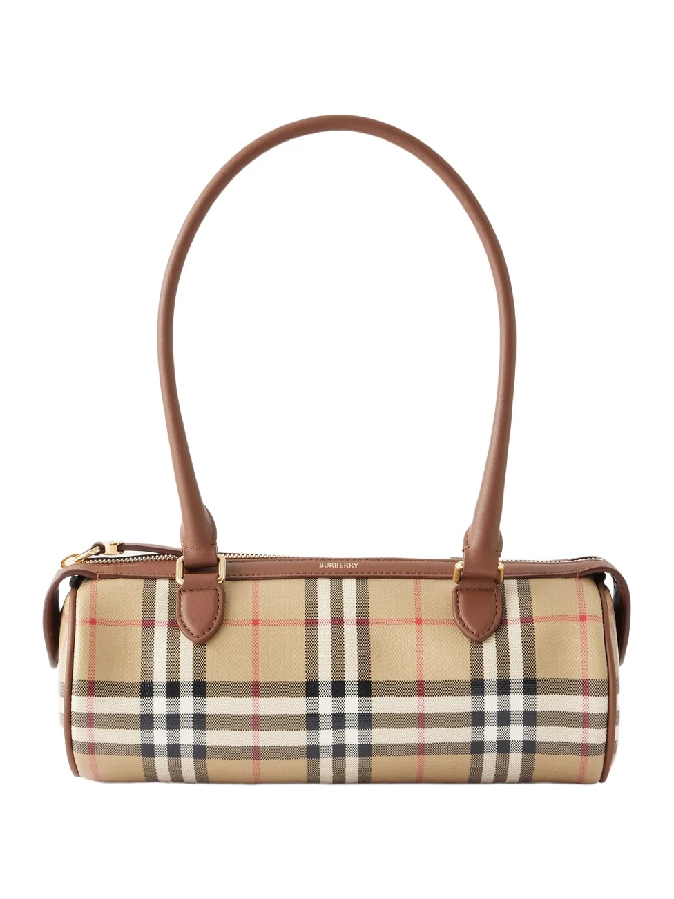 Burberry Barrel Mini Checked Coated-canvas Shoulder Bag
