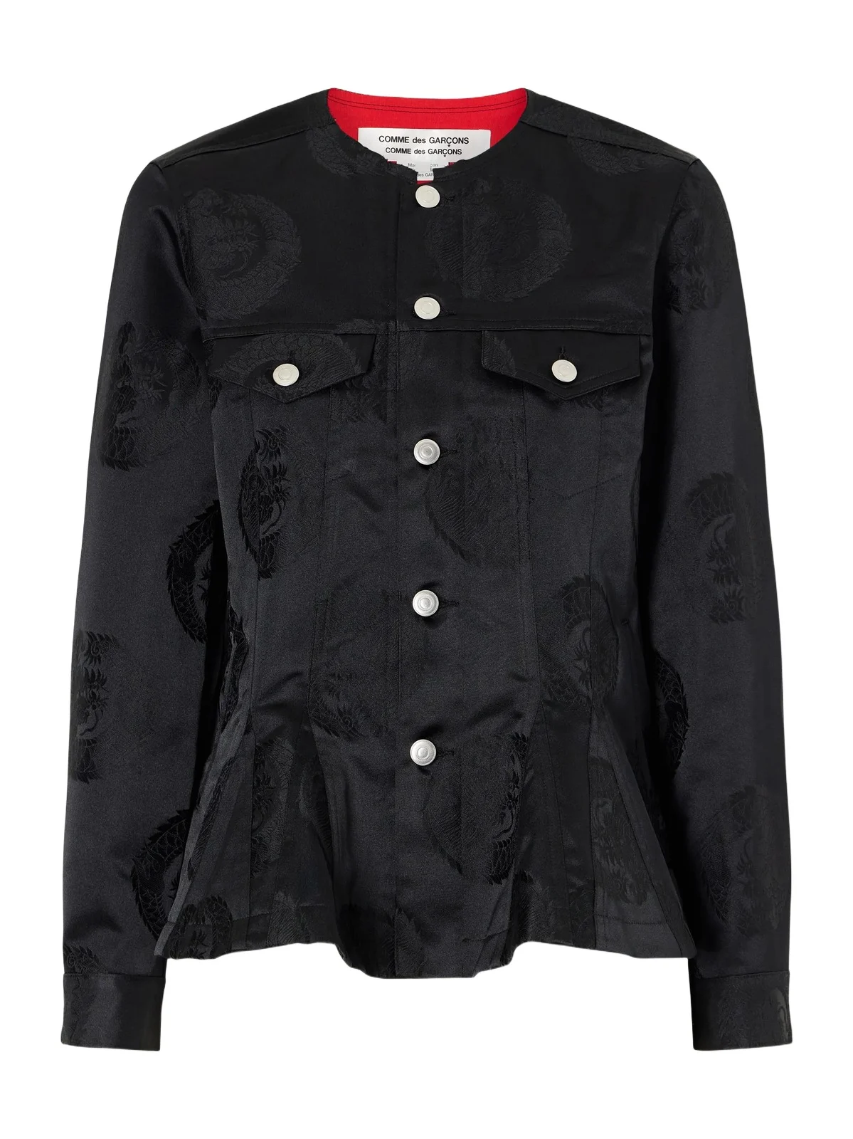 Comme des Garçons Comme des Garçons Paneled Peplum Jacquard Jacket