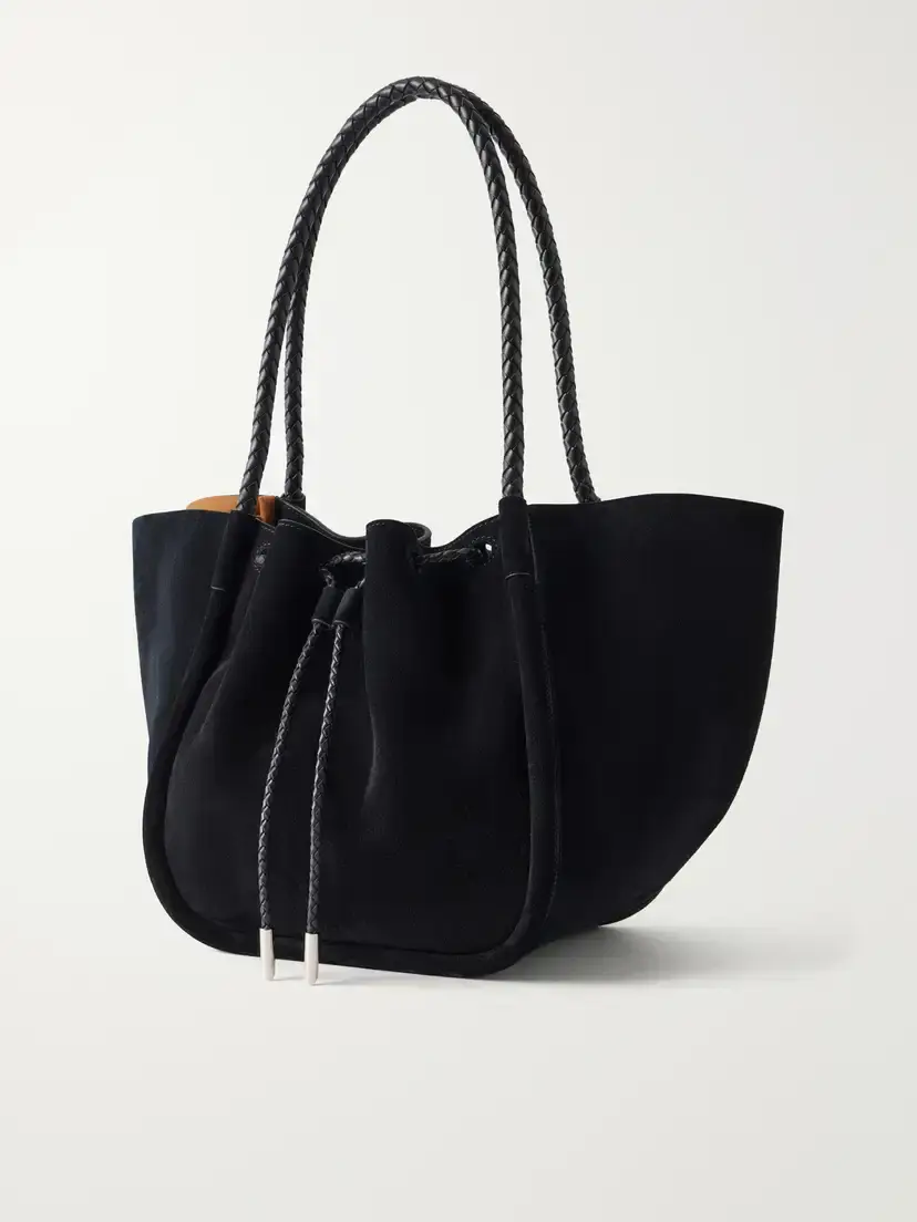 Proenza Schouler Large Ruched Leather-trimmed Suede Tote | Thumbnail 4 Proenza Schouler Large Ruched Leather-trimmed Suede Tote | Thumbnail 4