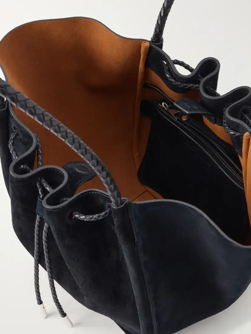 Proenza Schouler Large Ruched Leather-trimmed Suede Tote | Thumbnail 6 Proenza Schouler Large Ruched Leather-trimmed Suede Tote | Thumbnail 6