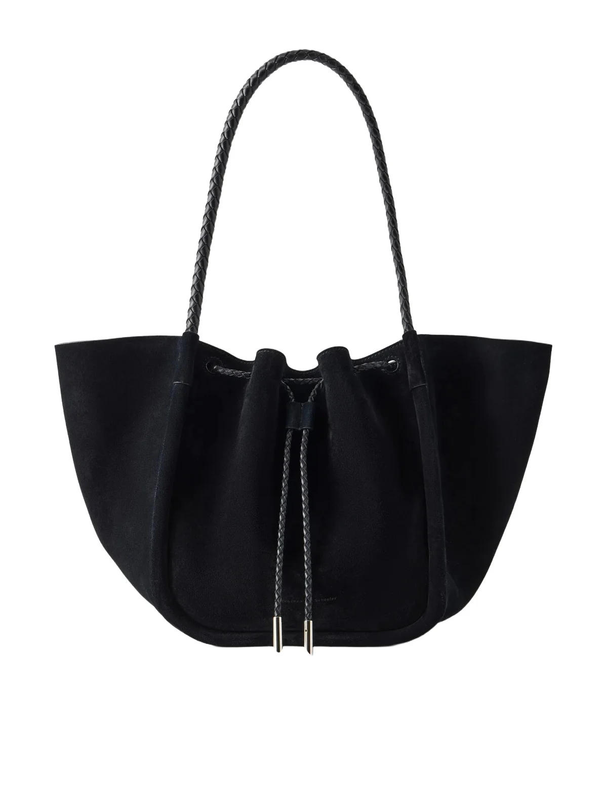 Proenza Schouler Large Ruched Leather-trimmed Suede Tote