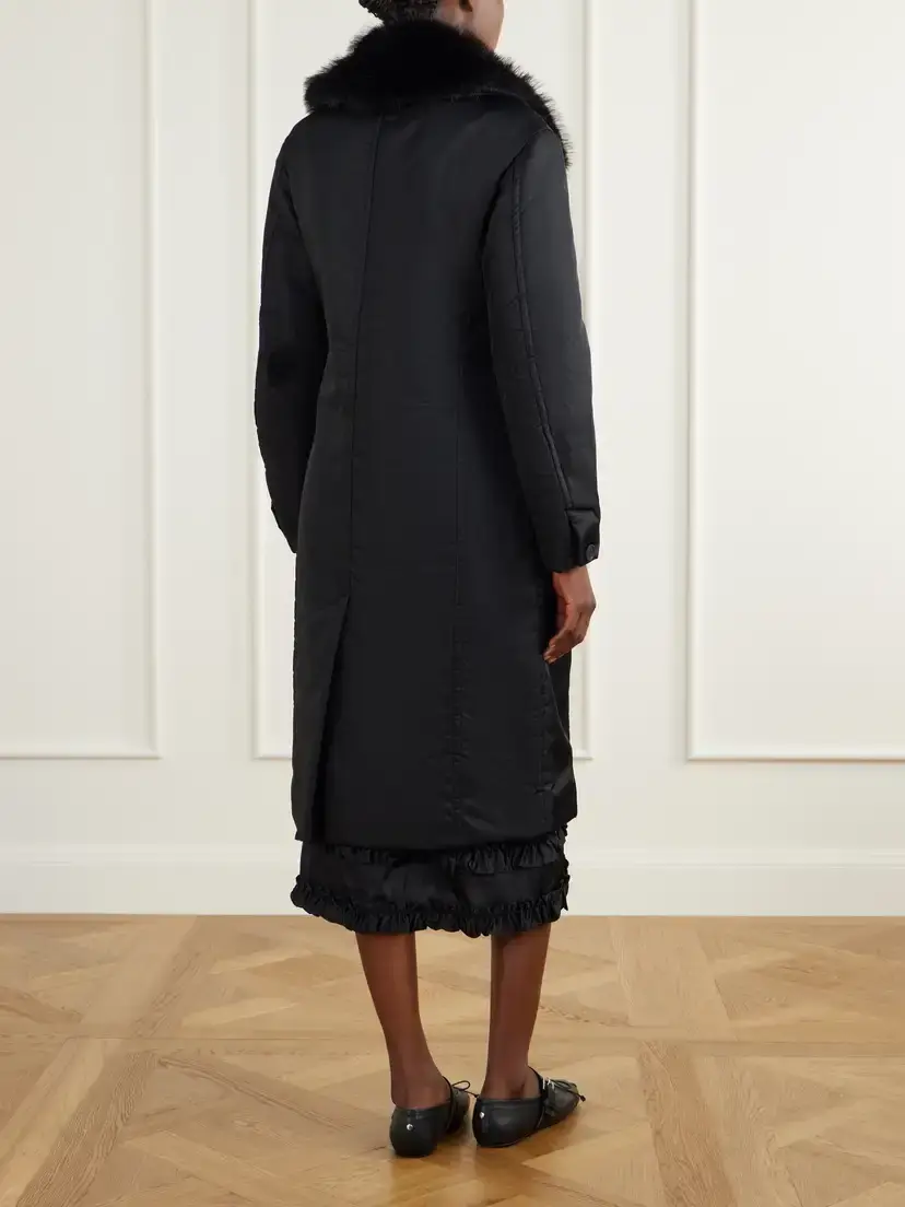 Simone Rocha Double-breasted Plush-trimmed Shell Coat | Thumbnail 4 Simone Rocha Double-breasted Plush-trimmed Shell Coat | Thumbnail 4