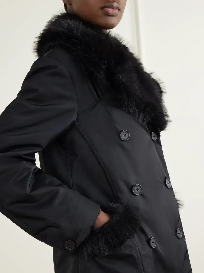 Simone Rocha Double-breasted Plush-trimmed Shell Coat | Thumbnail 5 Simone Rocha Double-breasted Plush-trimmed Shell Coat | Thumbnail 5