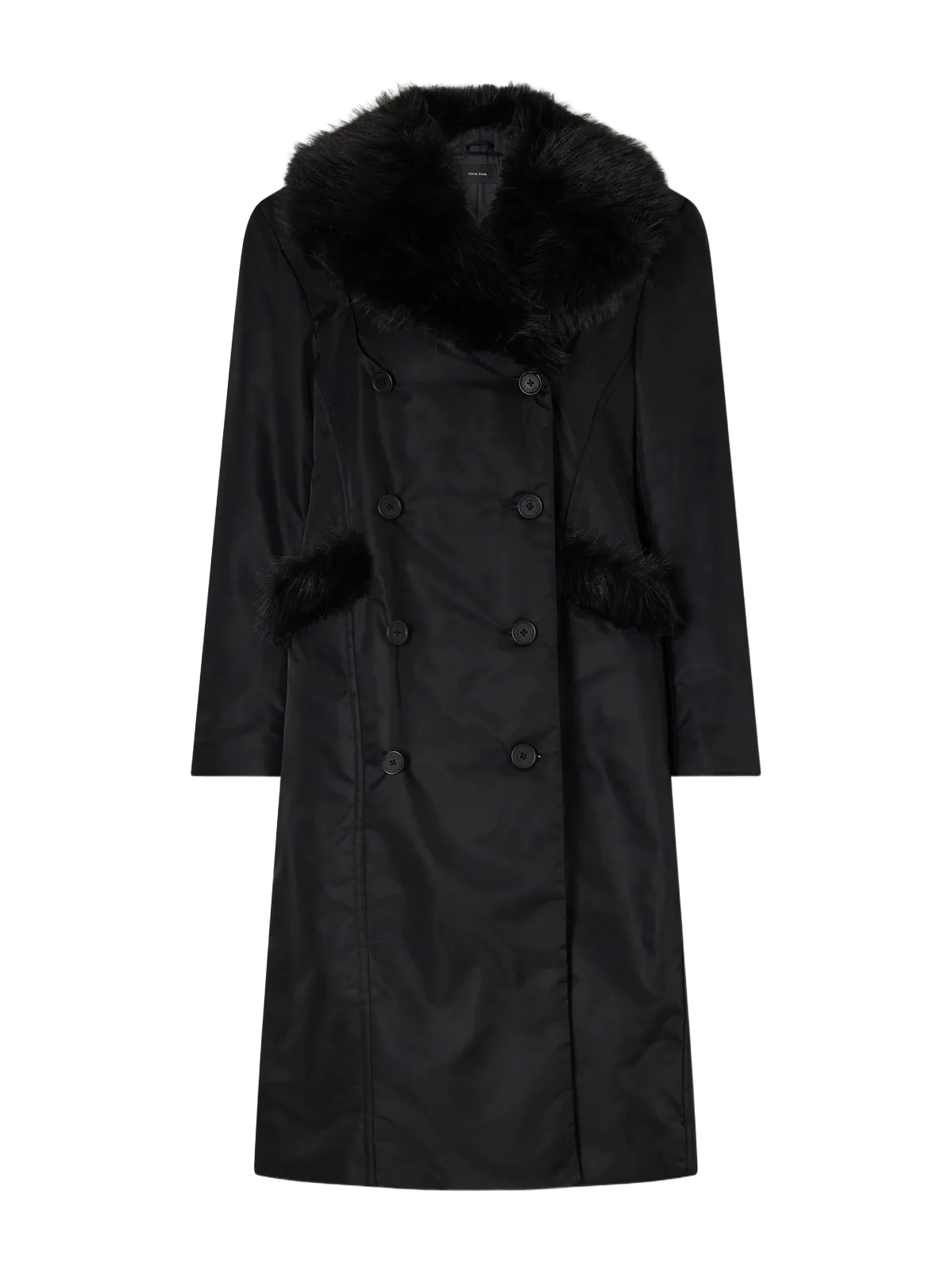 Simone Rocha Double-breasted Plush-trimmed Shell Coat