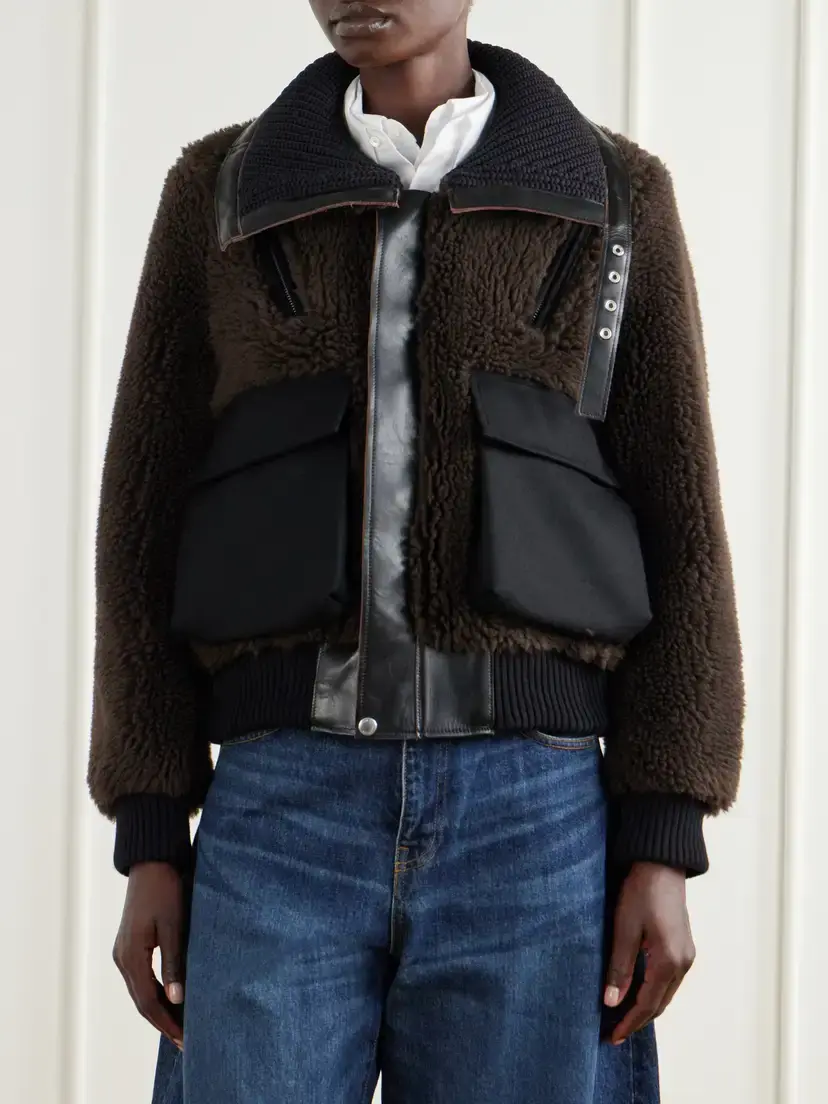 Sacai Wool-blend Plush Coat | Thumbnail 3
