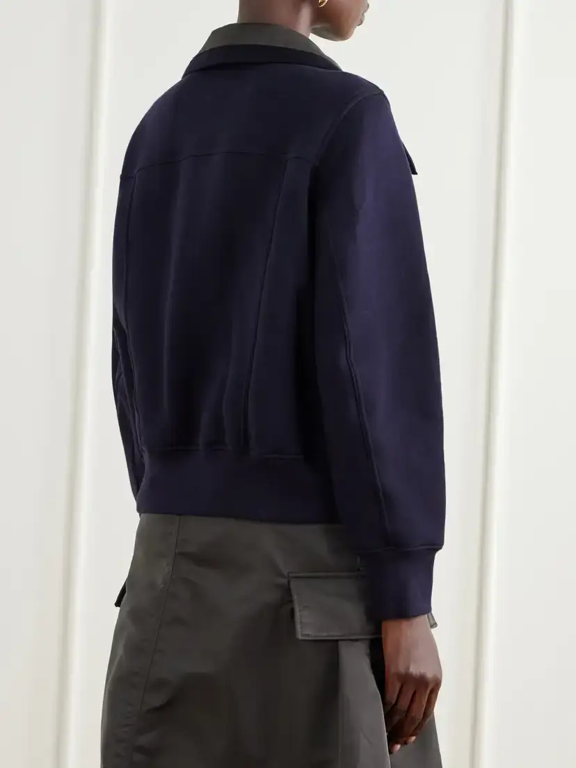 Sacai Sponge Sweat Shell-trimmed Cotton-blend And Wool Jacket - Multi | Thumbnail 4 Sacai Sponge Sweat Shell-trimmed Cotton-blend And Wool Jacket - Multi | Thumbnail 4
