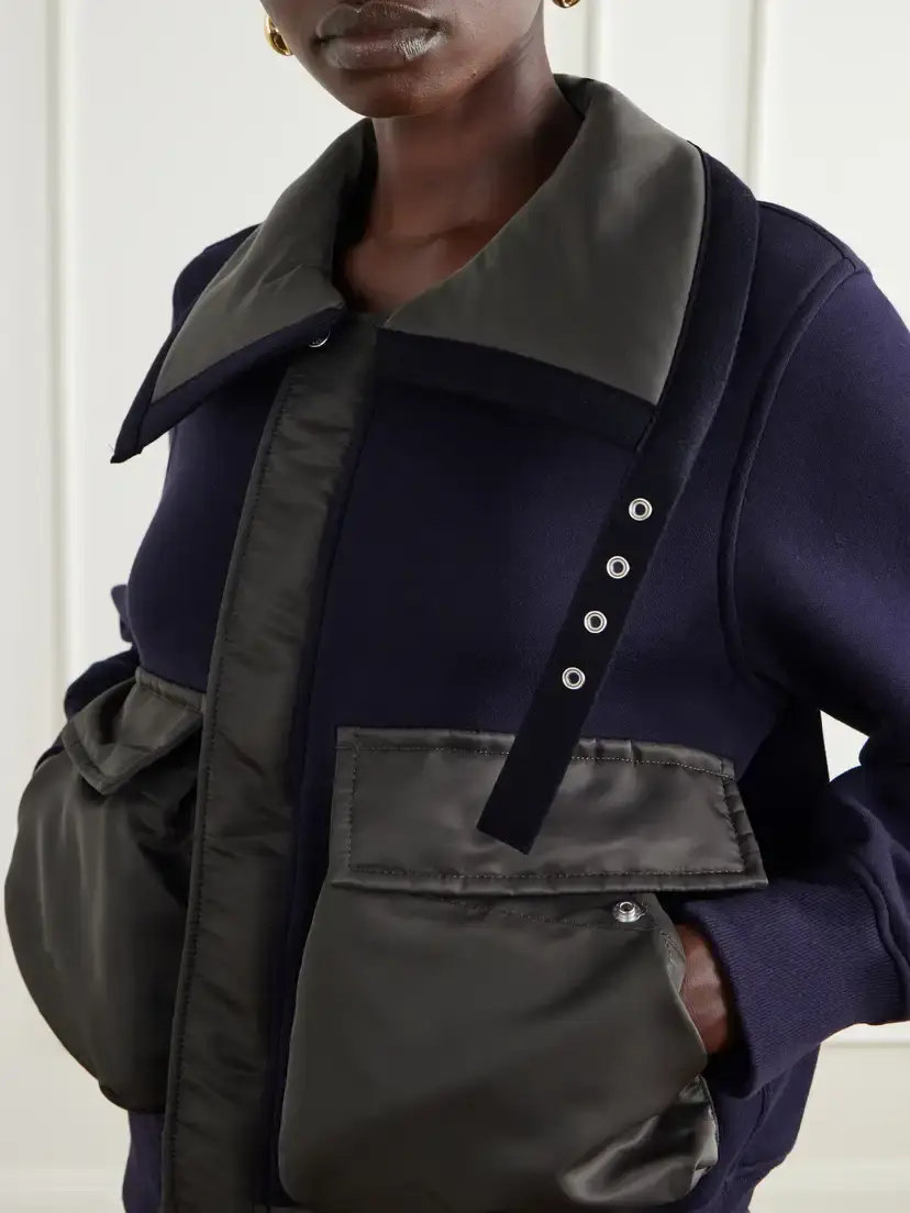 Sacai Sponge Sweat Shell-trimmed Cotton-blend And Wool Jacket - Multi | Thumbnail 5 Sacai Sponge Sweat Shell-trimmed Cotton-blend And Wool Jacket - Multi | Thumbnail 5