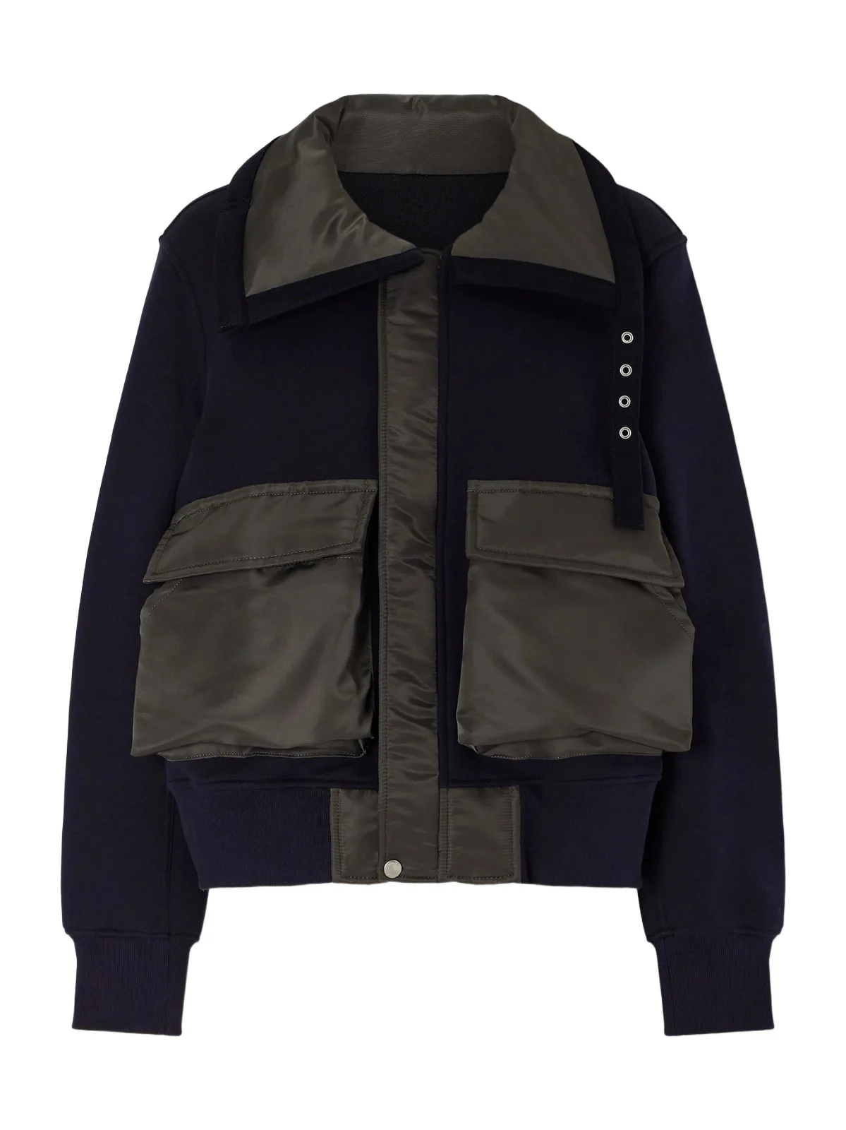 Sacai Sponge Sweat Shell-trimmed Cotton-blend And Wool Jacket - Multi