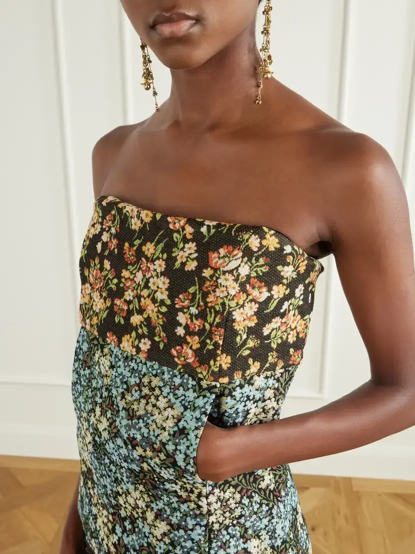 Dries Van Noten Strapless Floral-jacquard Blouse | Thumbnail 4