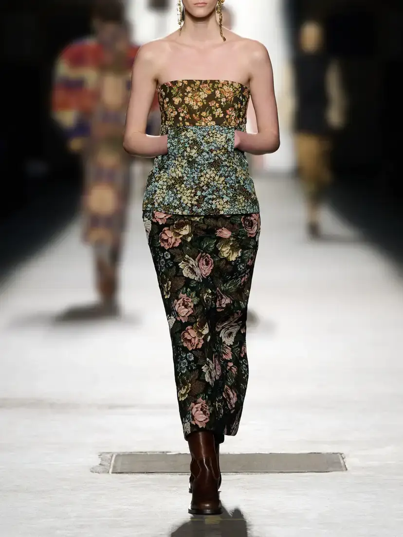 Dries Van Noten Strapless Floral-jacquard Blouse | Thumbnail 5