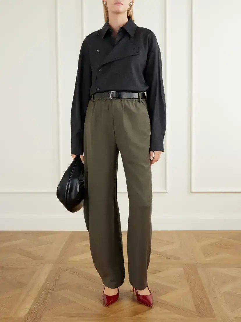Tibi Overlap-detail Wool-blend Flannel Shirt | Thumbnail 2 Tibi Overlap-detail Wool-blend Flannel Shirt | Thumbnail 2