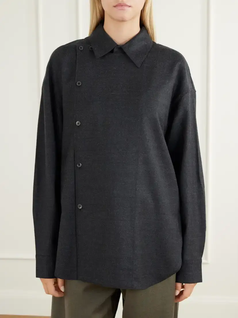 Tibi Overlap-detail Wool-blend Flannel Shirt | Thumbnail 3 Tibi Overlap-detail Wool-blend Flannel Shirt | Thumbnail 3