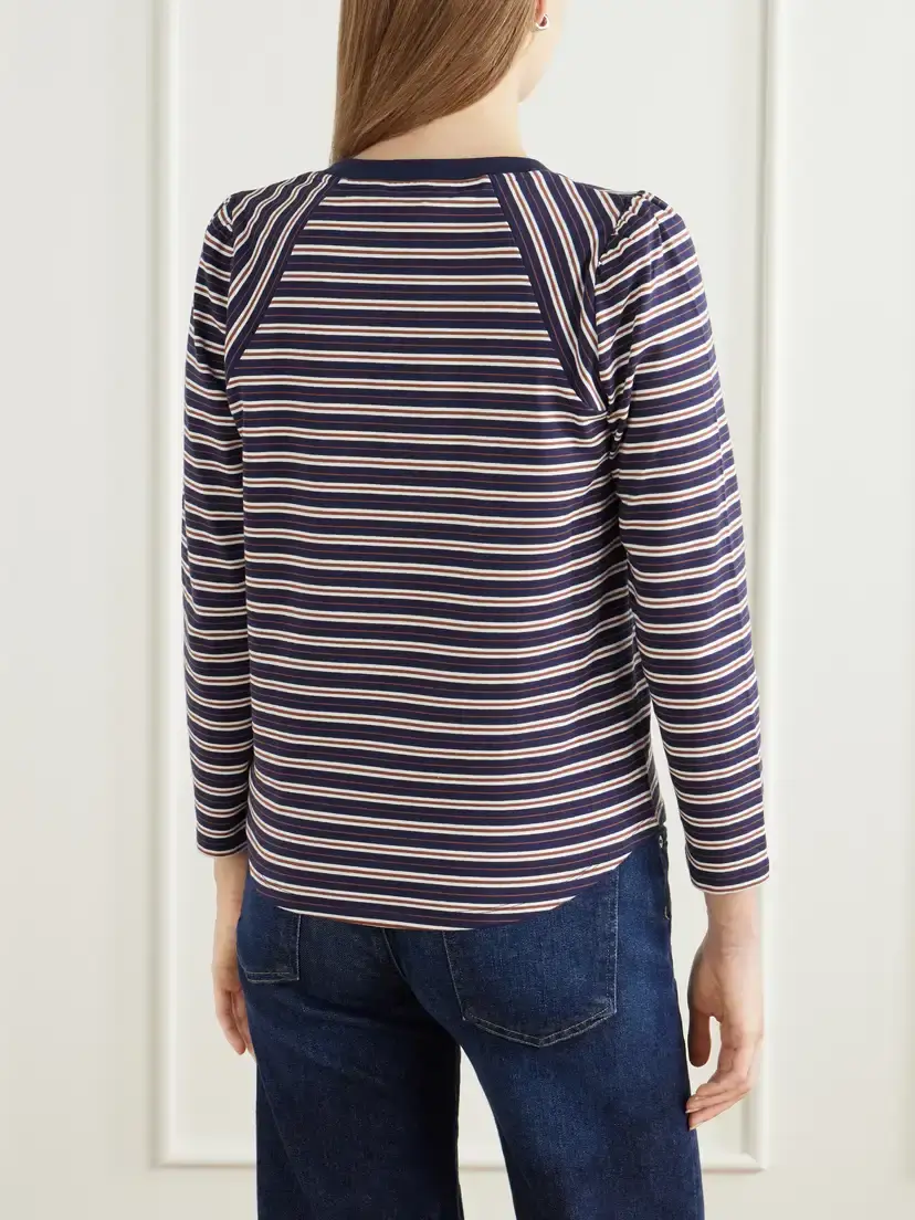 Veronica Beard Mason Baseball Striped Cotton-blend Jersey T-shirt | Thumbnail 4 Veronica Beard Mason Baseball Striped Cotton-blend Jersey T-shirt | Thumbnail 4