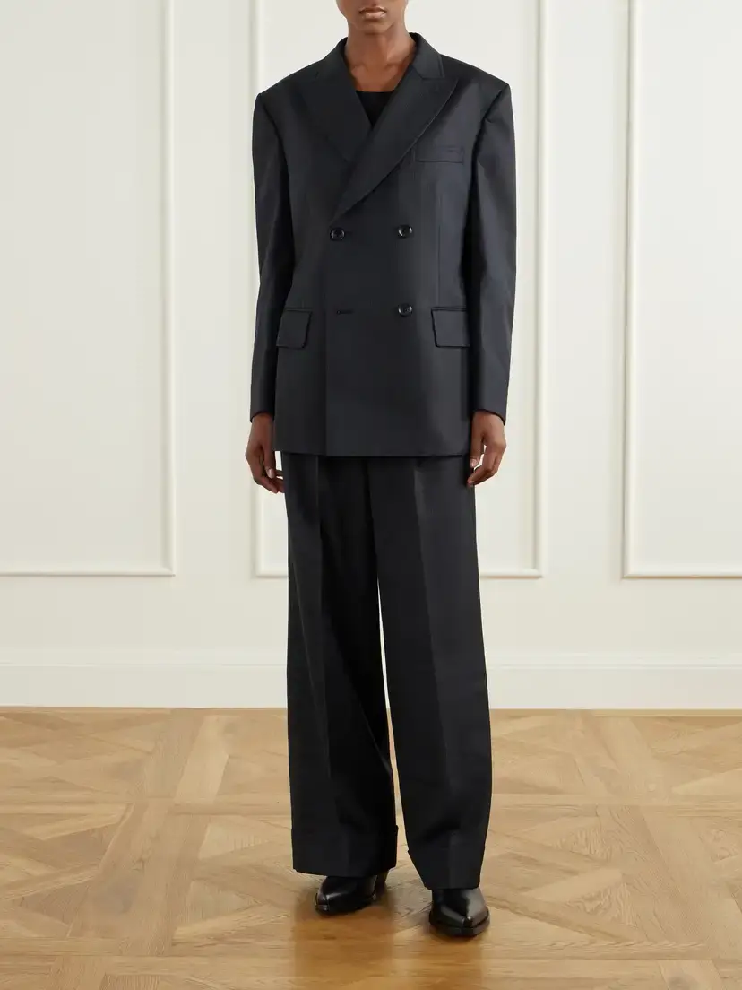 Junya Watanabe Pinstriped Wool-blend Wide-leg Pants | Thumbnail 2 Junya Watanabe Pinstriped Wool-blend Wide-leg Pants | Thumbnail 2