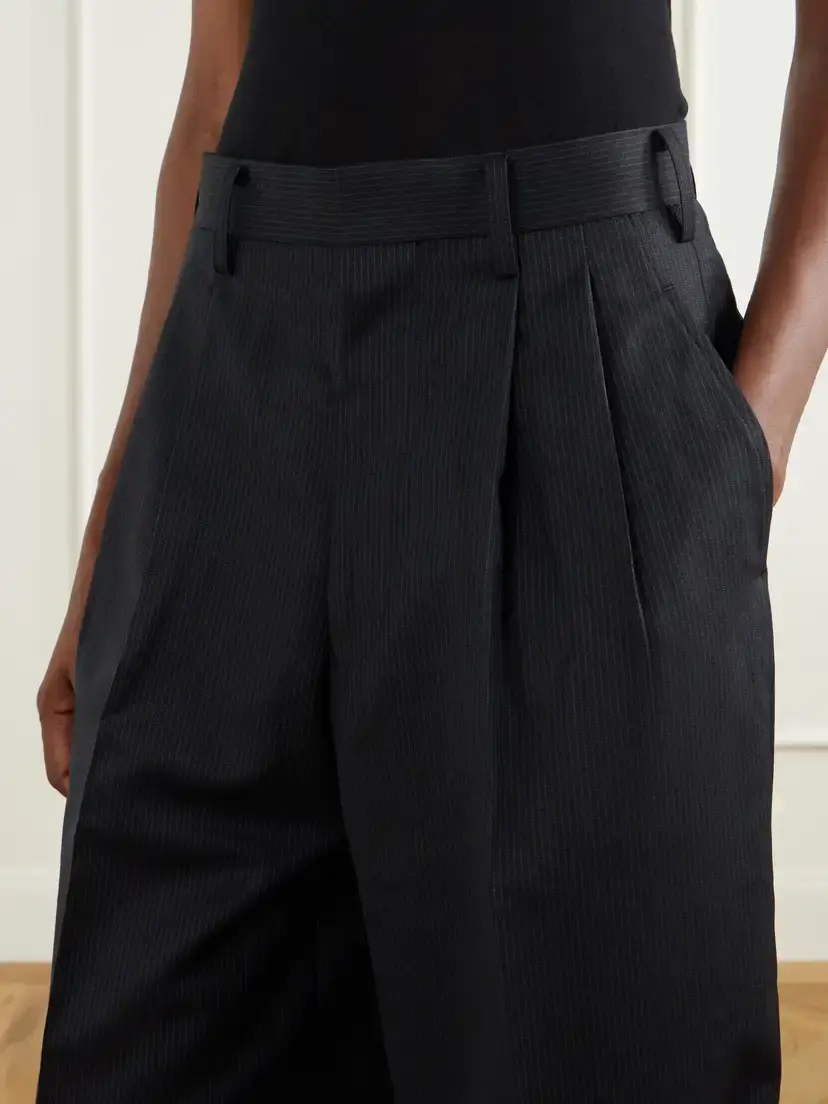 Junya Watanabe Pinstriped Wool-blend Wide-leg Pants | Thumbnail 5 Junya Watanabe Pinstriped Wool-blend Wide-leg Pants | Thumbnail 5