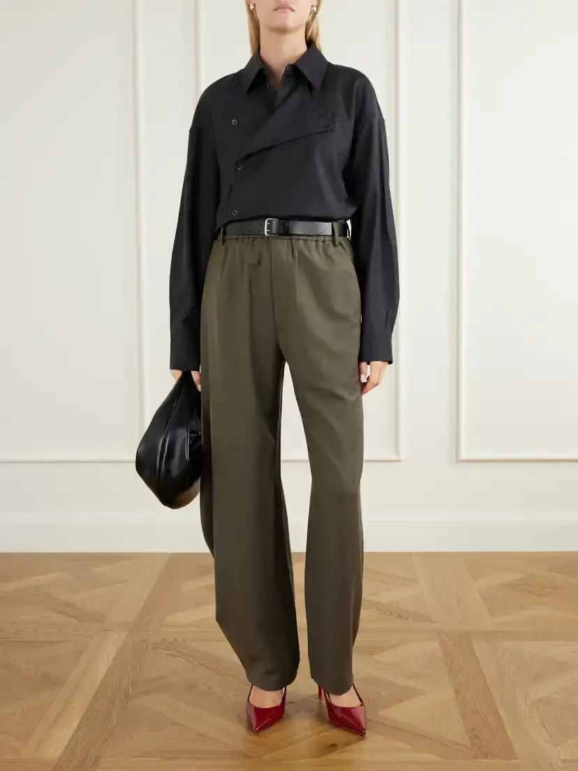 Tibi Wool-blend Flannel Barrel-leg Pants | Thumbnail 2 Tibi Wool-blend Flannel Barrel-leg Pants | Thumbnail 2