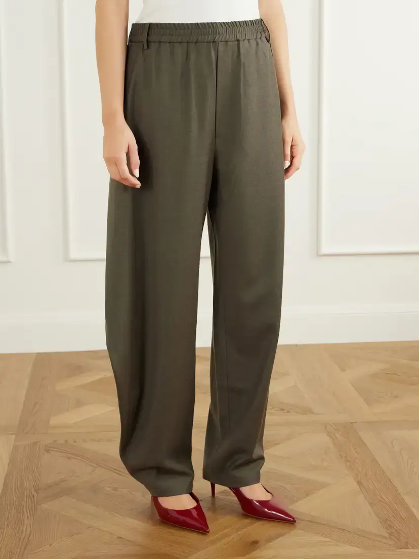 Tibi Wool-blend Flannel Barrel-leg Pants | Thumbnail 3 Tibi Wool-blend Flannel Barrel-leg Pants | Thumbnail 3
