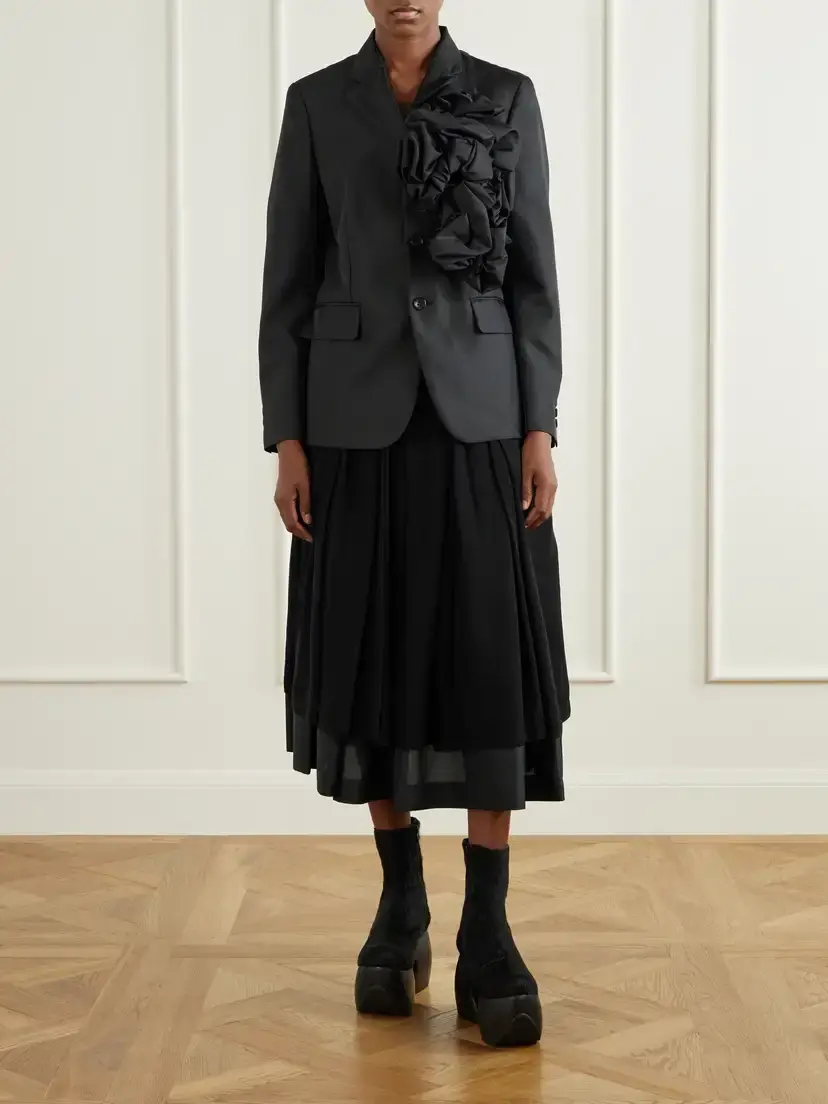 Comme des Garçons Layered Gathered Georgette And Organza Midi Skirt | Thumbnail 2 Comme des Garçons Layered Gathered Georgette And Organza Midi Skirt | Thumbnail 2