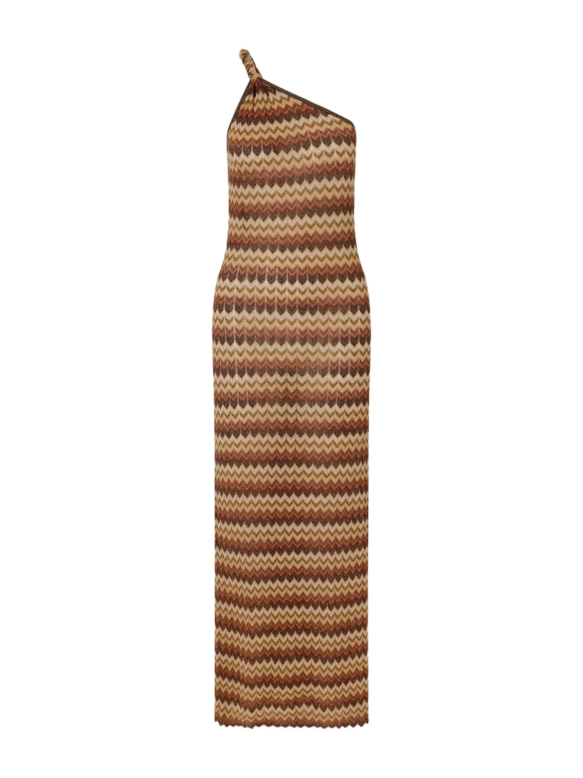 Naia One-shoulder Striped Metallic Crochet-knit Maxi Dress Naia One-shoulder Striped Metallic Crochet-knit Maxi Dress