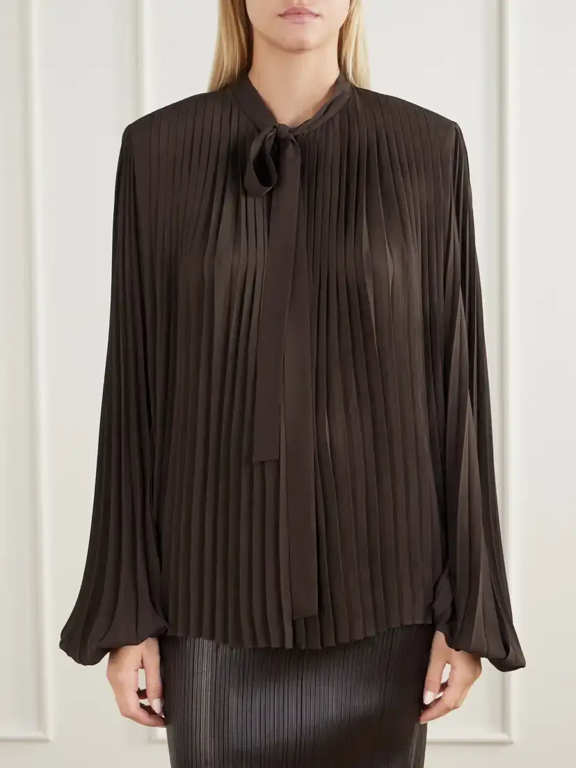 Tom Ford Pleated Crepe De Chine Blouse | Thumbnail 3 Tom Ford Pleated Crepe De Chine Blouse | Thumbnail 3