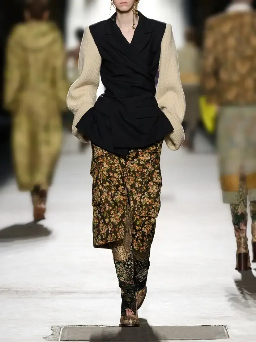Dries Van Noten Ribbed Wool And Cashmere-blend Trimmed Wool-twill Jacket | Thumbnail 5 Dries Van Noten Ribbed Wool And Cashmere-blend Trimmed Wool-twill Jacket | Thumbnail 5