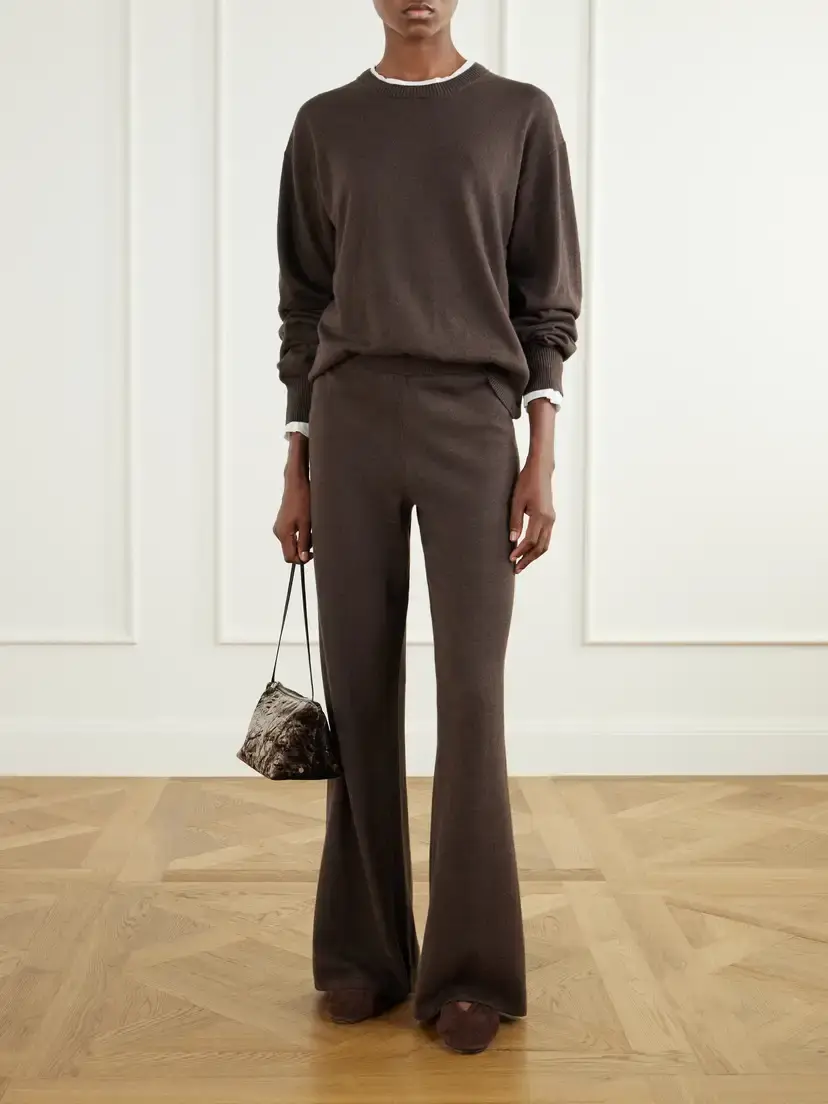 ÉTERNE Cotton And Cashmere-blend Wide-leg Pants | Thumbnail 2 ÉTERNE Cotton And Cashmere-blend Wide-leg Pants | Thumbnail 2