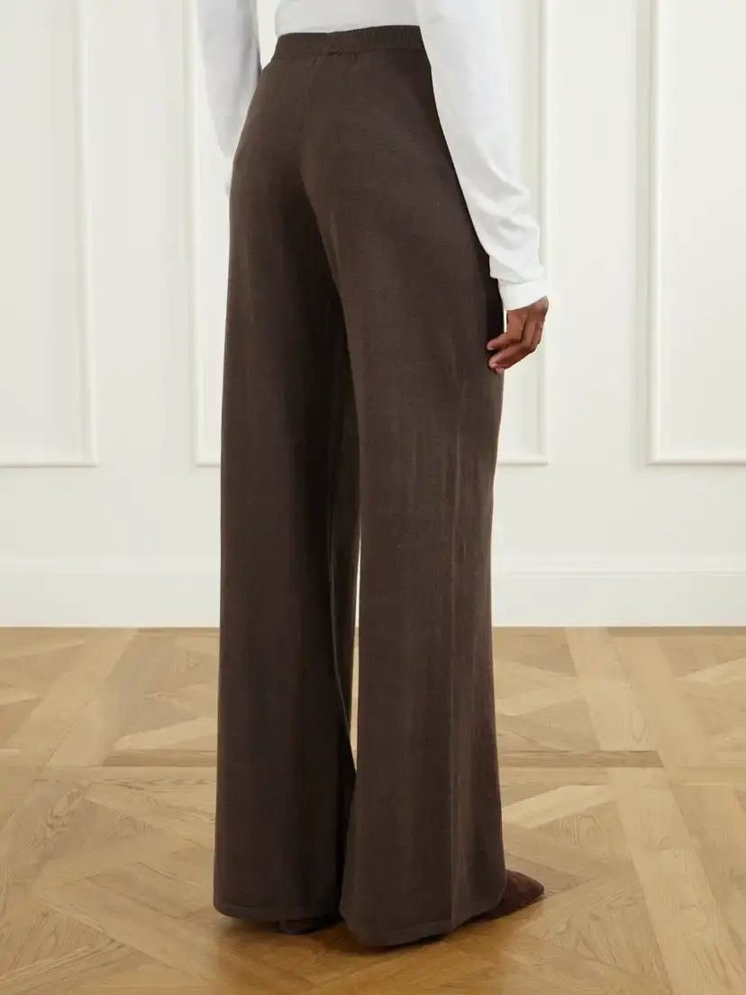 ÉTERNE Cotton And Cashmere-blend Wide-leg Pants | Thumbnail 4 ÉTERNE Cotton And Cashmere-blend Wide-leg Pants | Thumbnail 4
