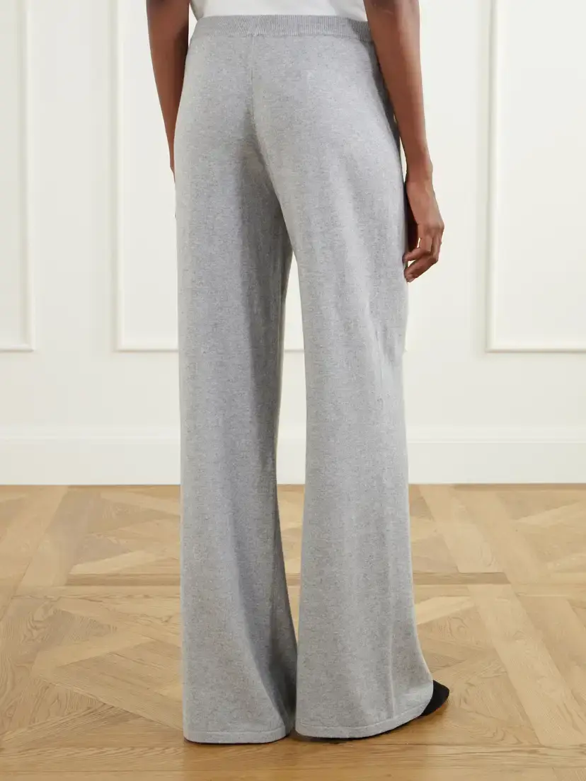 ÉTERNE Cotton And Cashmere-blend Wide-leg Pants | Thumbnail 4