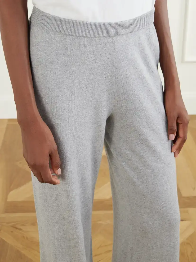 ÉTERNE Cotton And Cashmere-blend Wide-leg Pants | Thumbnail 5