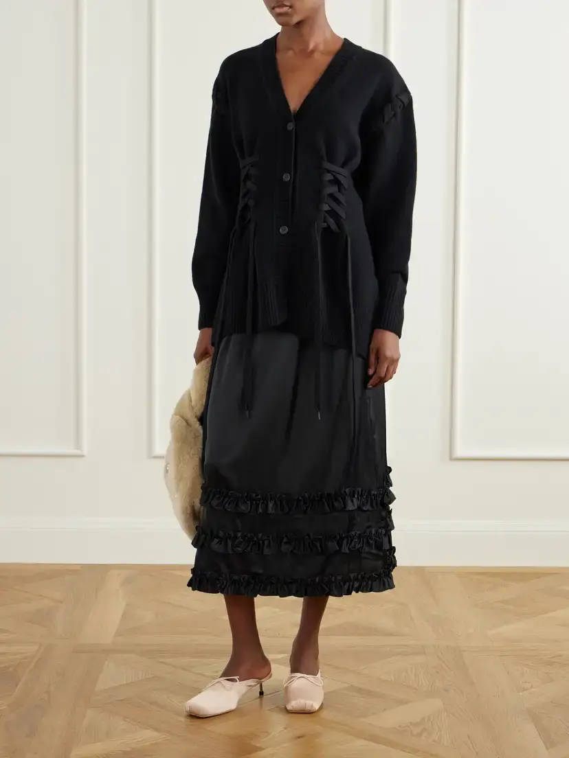 Simone Rocha Sculpted Corset Merino Wool Cardigan | Thumbnail 2 Simone Rocha Sculpted Corset Merino Wool Cardigan | Thumbnail 2