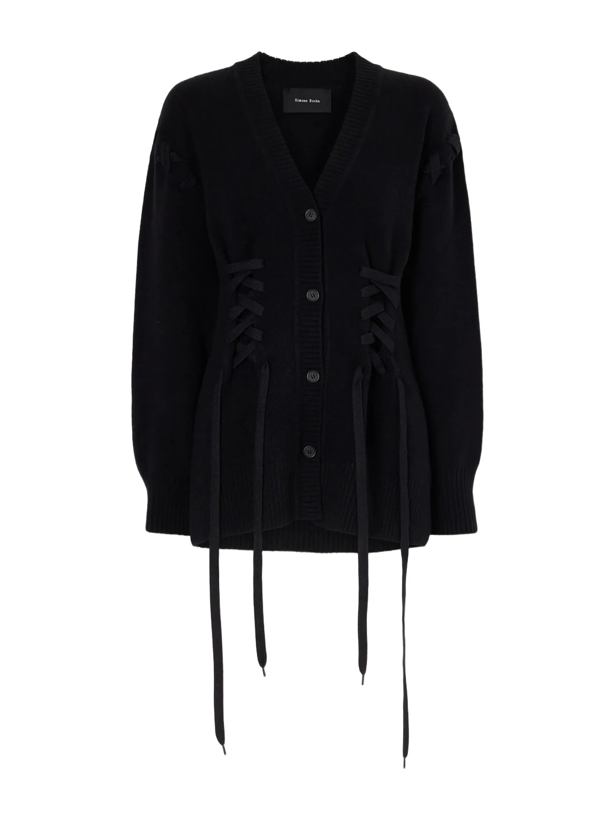 Sculpted Corset Merino Wool Cardigan