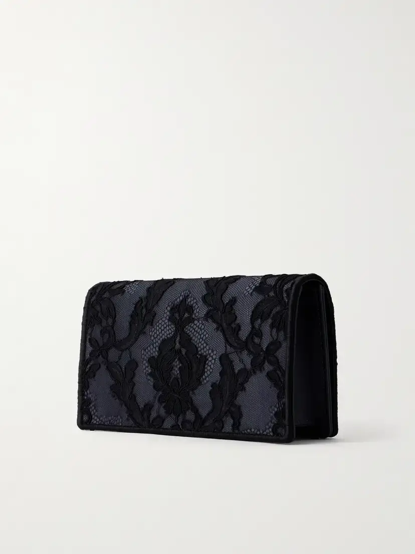 Christian Louboutin Bettina Lace-trimmed Satin Clutch | Thumbnail 4 Christian Louboutin Bettina Lace-trimmed Satin Clutch | Thumbnail 4
