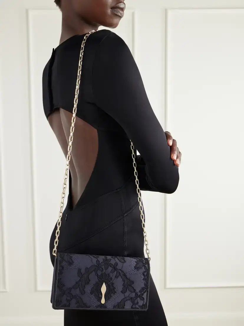 Christian Louboutin Bettina Lace-trimmed Satin Clutch | Thumbnail 5 Christian Louboutin Bettina Lace-trimmed Satin Clutch | Thumbnail 5