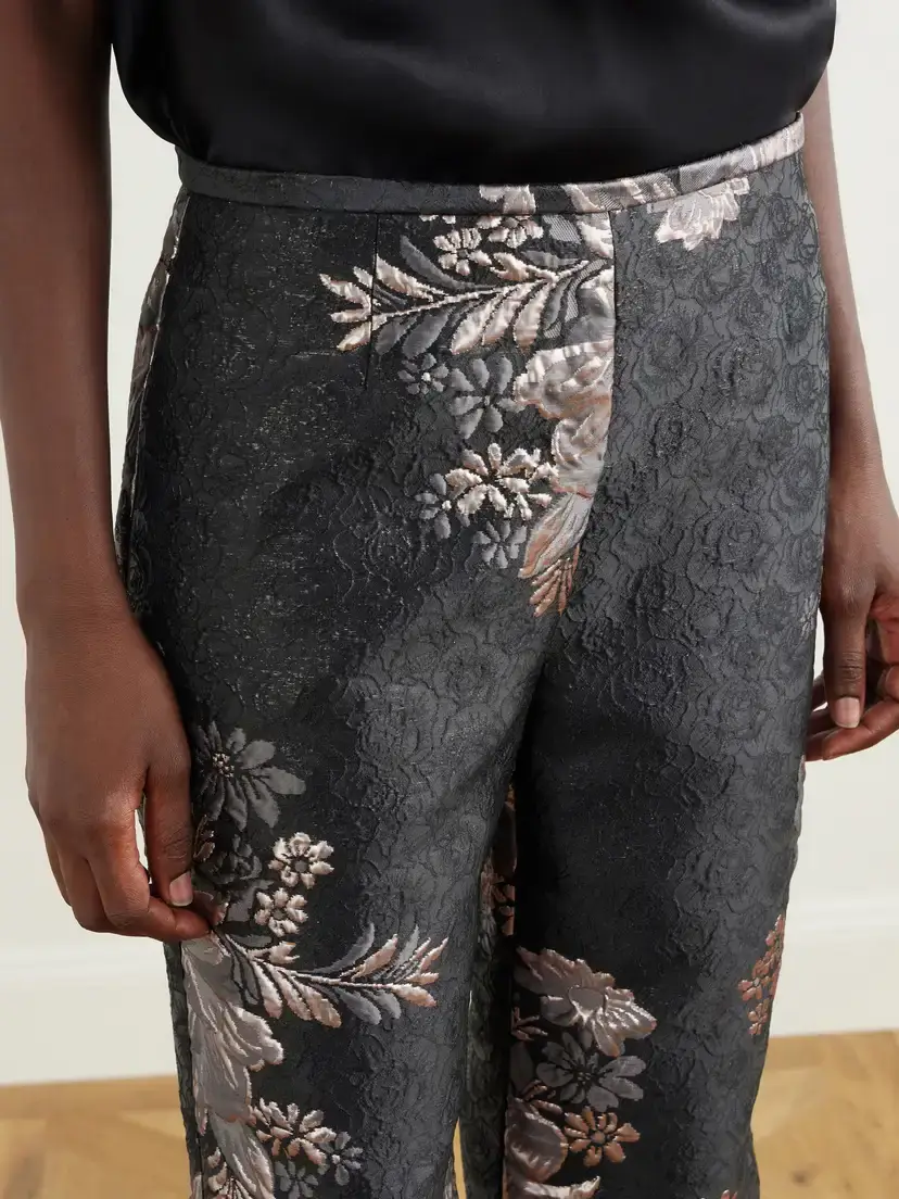 ANNA SUI Plush-trimmed Arcadia Brocade Flared Pants | Thumbnail 5 ANNA SUI Plush-trimmed Arcadia Brocade Flared Pants | Thumbnail 5