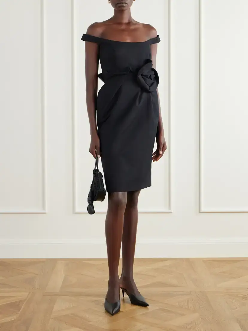 Magda Butrym Floral-appliquéd Off-the-shoulder Cotton Midi Dress | Thumbnail 2