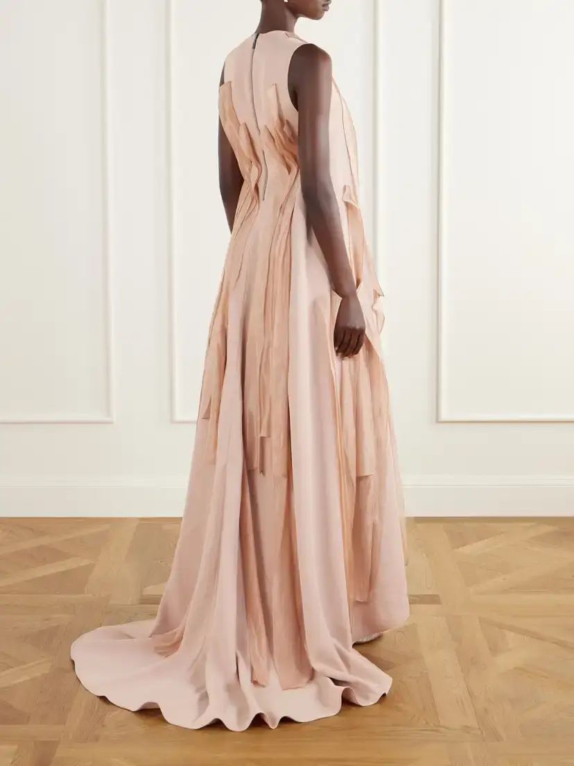 Maticevski Beseech Draped Pleated Crepe And Satin Gown - Pink | Thumbnail 3 Maticevski Beseech Draped Pleated Crepe And Satin Gown - Pink | Thumbnail 3