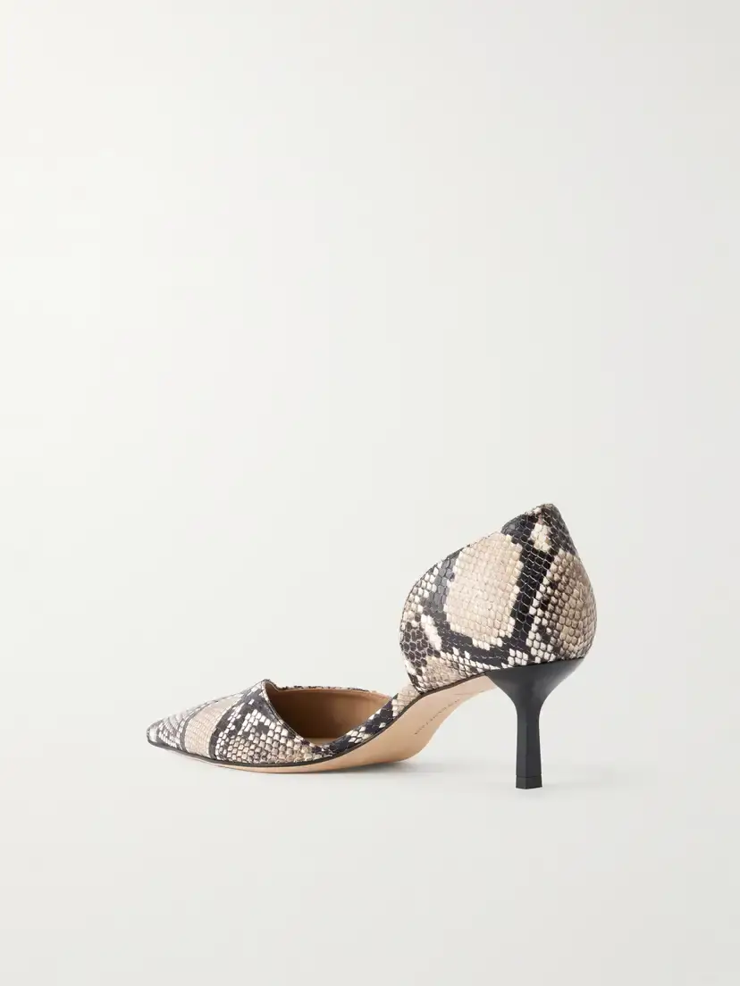 Victoria Beckham Angle D'orsay 55 Snake-effect Leather Pumps | Thumbnail 3 Victoria Beckham Angle D'orsay 55 Snake-effect Leather Pumps | Thumbnail 3