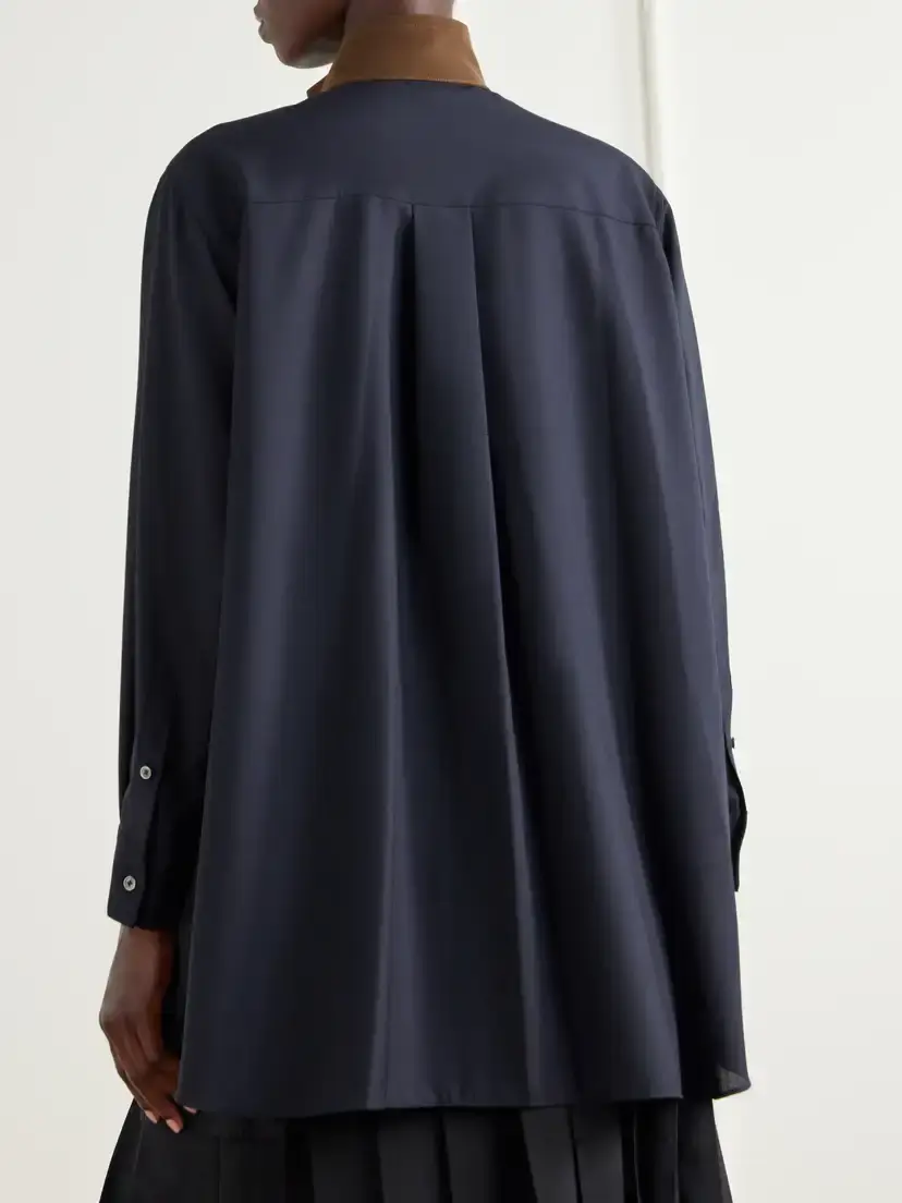Sacai Crepe-trimmed Woven Shirt | Thumbnail 4 Sacai Crepe-trimmed Woven Shirt | Thumbnail 4