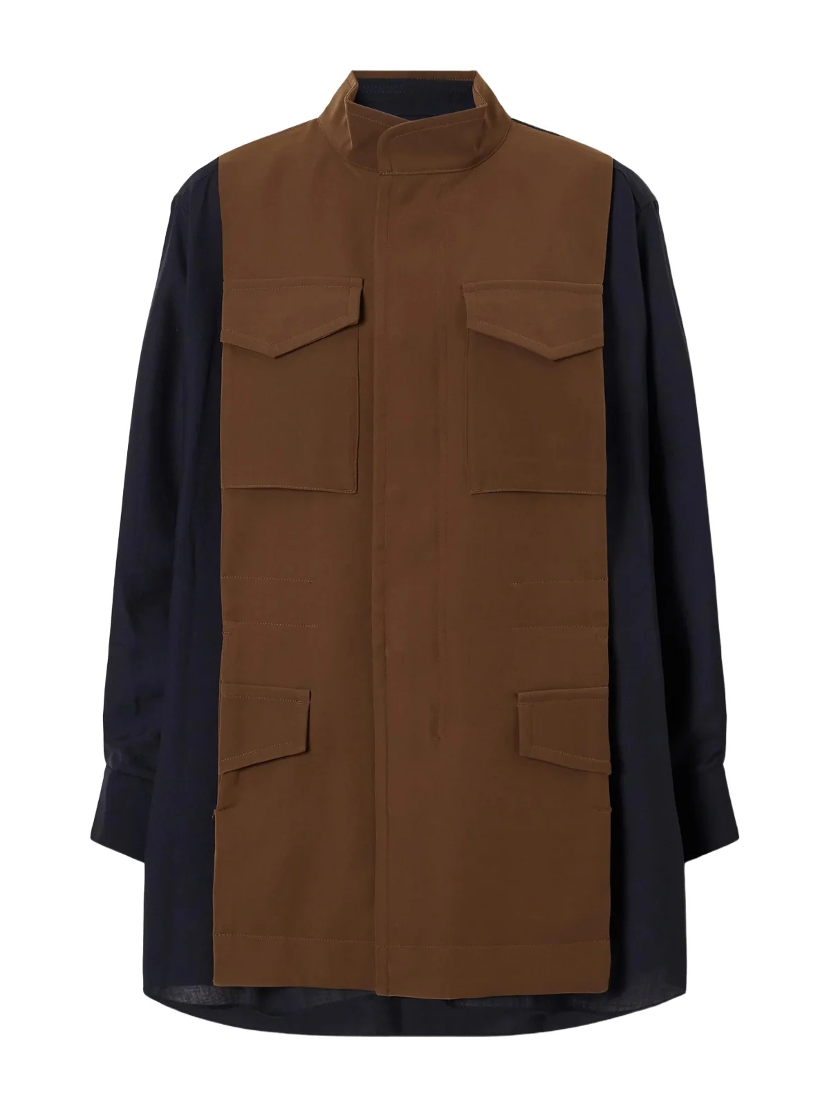 Crepe-trimmed Woven Shirt Crepe-trimmed Woven Shirt