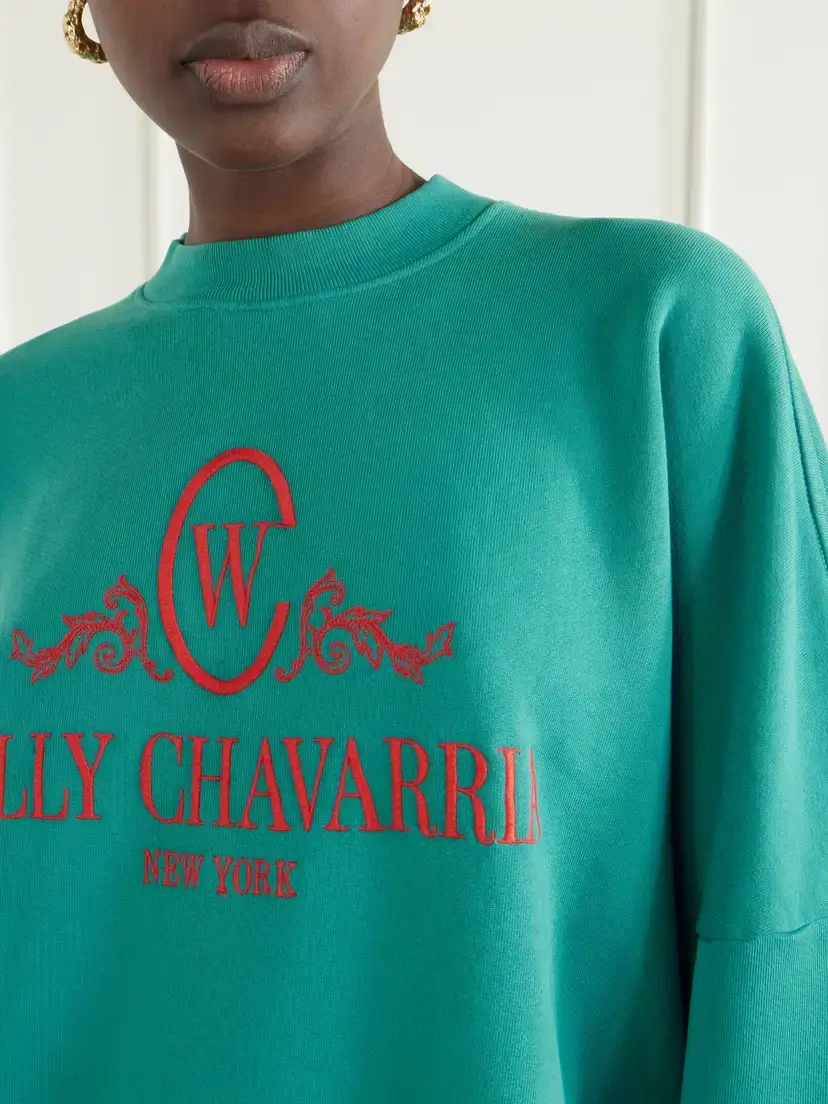Willy Chavarria Chavantino Logo-embroidered Cotton-jersey Sweatshirt | Thumbnail 4 Willy Chavarria Chavantino Logo-embroidered Cotton-jersey Sweatshirt | Thumbnail 4