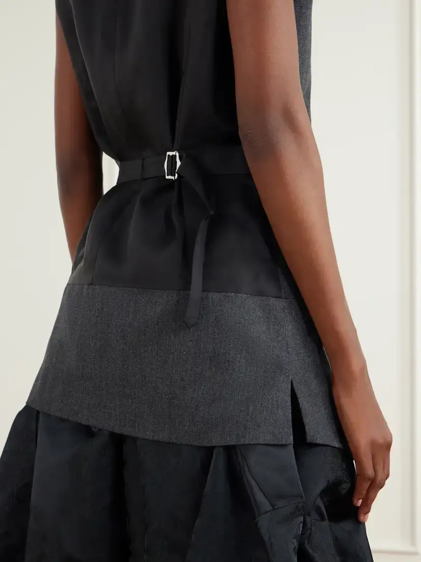 Comme des Garçons Comme des Garçons Wool-gabardine And Taffeta Vest - Gray | Thumbnail 4 Comme des Garçons Comme des Garçons Wool-gabardine And Taffeta Vest - Gray | Thumbnail 4