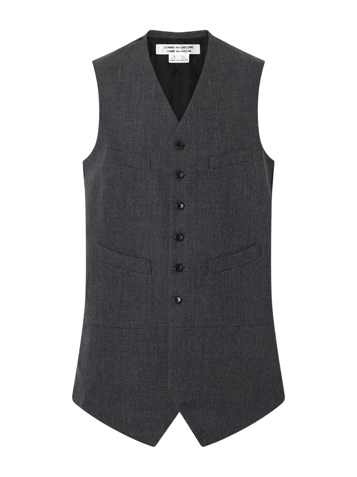 Comme des Garçons Comme des Garçons Wool-gabardine And Taffeta Vest - Gray