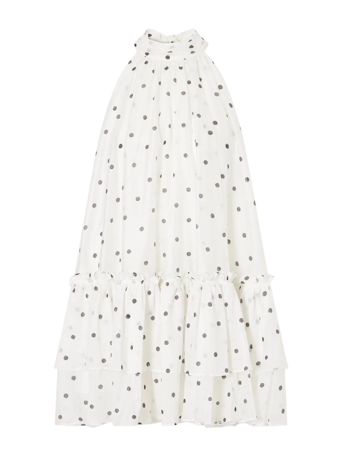 Aje Amily Tiered Polka-dot Lyocell-blend Mini Dress