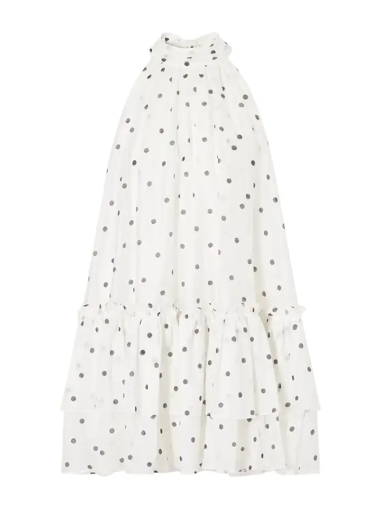 Aje Amily Tiered Polka-dot Lyocell-blend Mini Dress