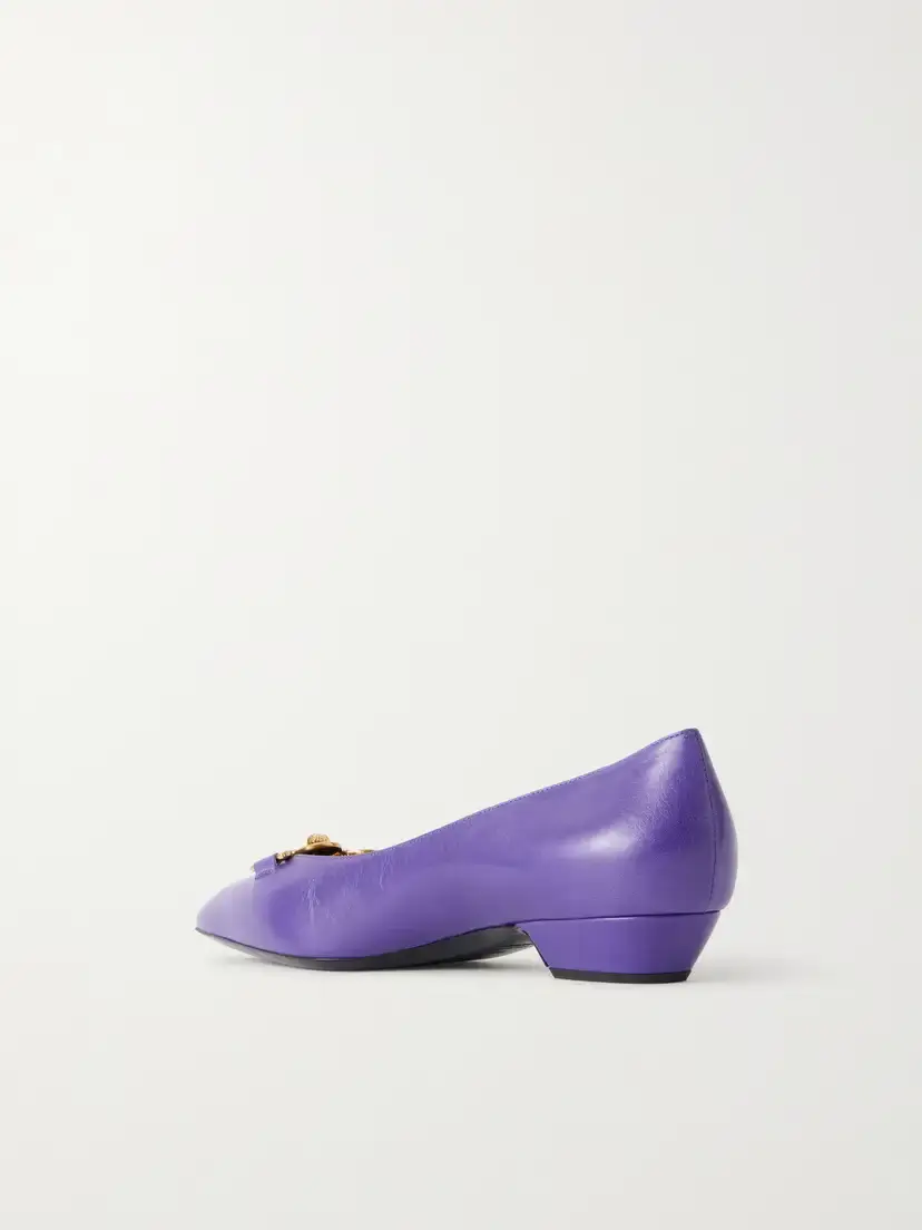 Versace Medusa-embellished Leather Ballet Flats | Thumbnail 3